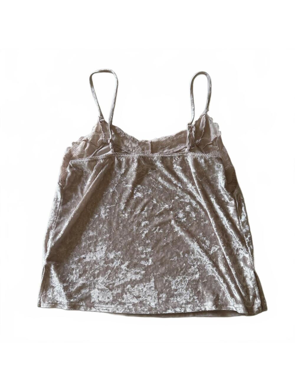 Danskin Medium Rose Pink Crushed Velvet Tank Top Ballerina Bella Swan Coquette - Picture 5 of 5